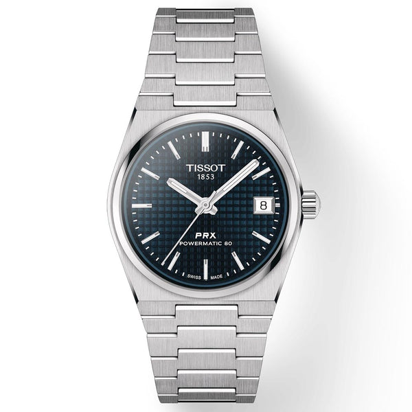 tissot t-classic prx powermatic 80 blue dial 35mm automatic watch