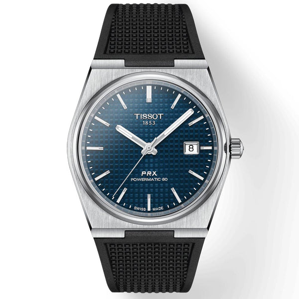 tissot t-classic prx powermatic 80 blue dial 40mm automatic gents watch
