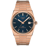 Tissot PRX Powermatic 80 Blue Dial 40mm Rose Gold PVD Steel Automatic Gents Watch T1374073304100