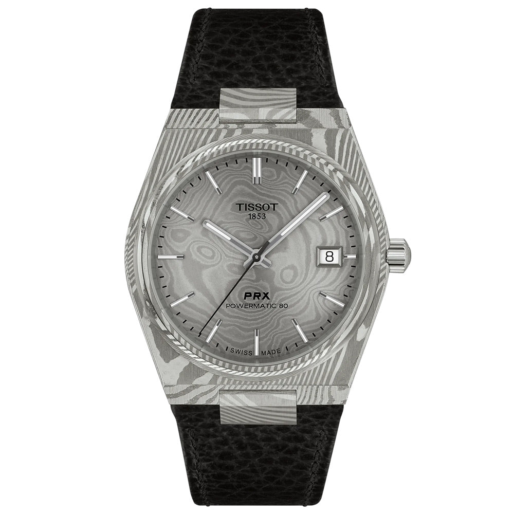 Tissot PRX Powermatic 80 Grey Dial 40mm Damascus Steel Automatic Gents Watch T1378079608100