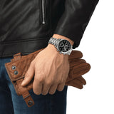 tissot pr516 40mm black dial quartz chronograph watch lifestyle image