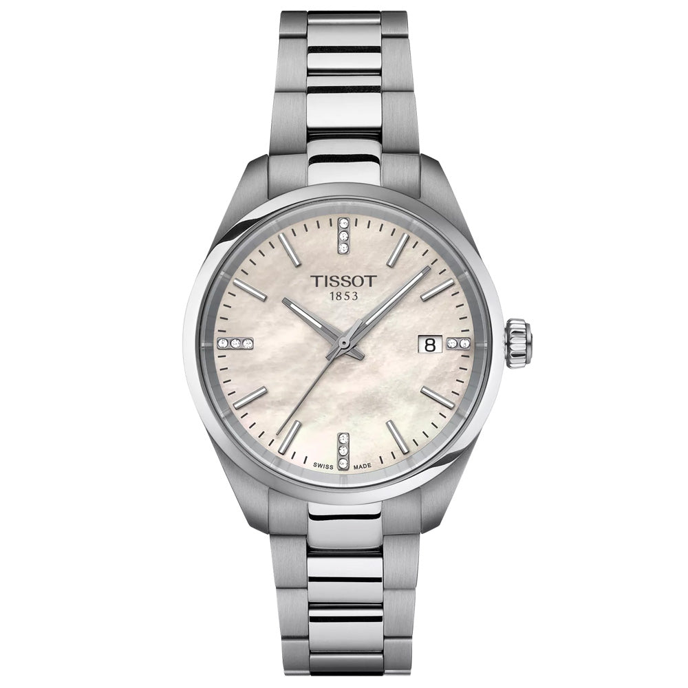 Tissot PR 100 34mm MOP Diamond Dial Ladies Quartz Watch T1502101111600