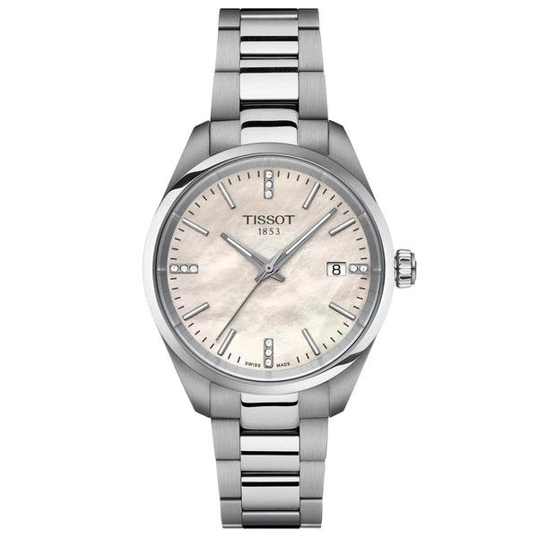 Tissot PR 100 34mm MOP Diamond Dial Ladies Quartz Watch T1502101111600