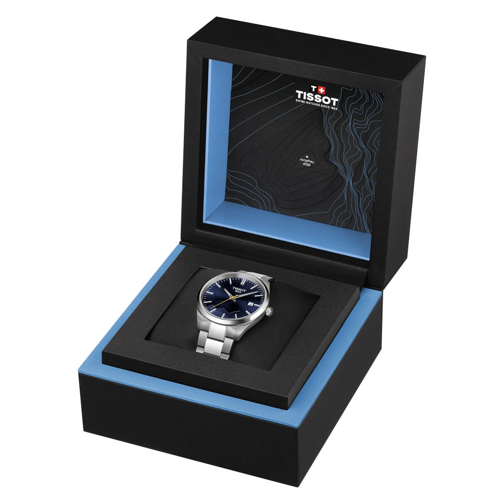 Tissot PR 100 Jungfraubahn Blue Dial 40mm Gents Quartz Watch T1504101104102