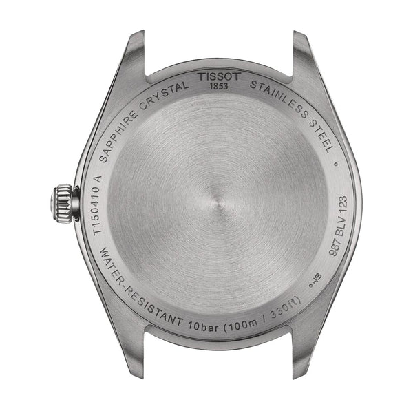 t1504101603100 tissot pr 100 40mm silver dial gents quartz watch with leather strap back image