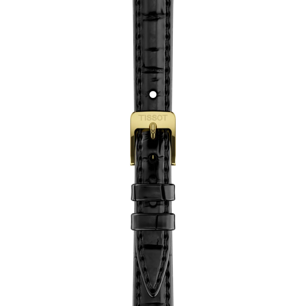 Tissot SRV 30mm Black MOP Dial Yellow Gold PVD Steel Ladies Quartz Watch T1601103612600