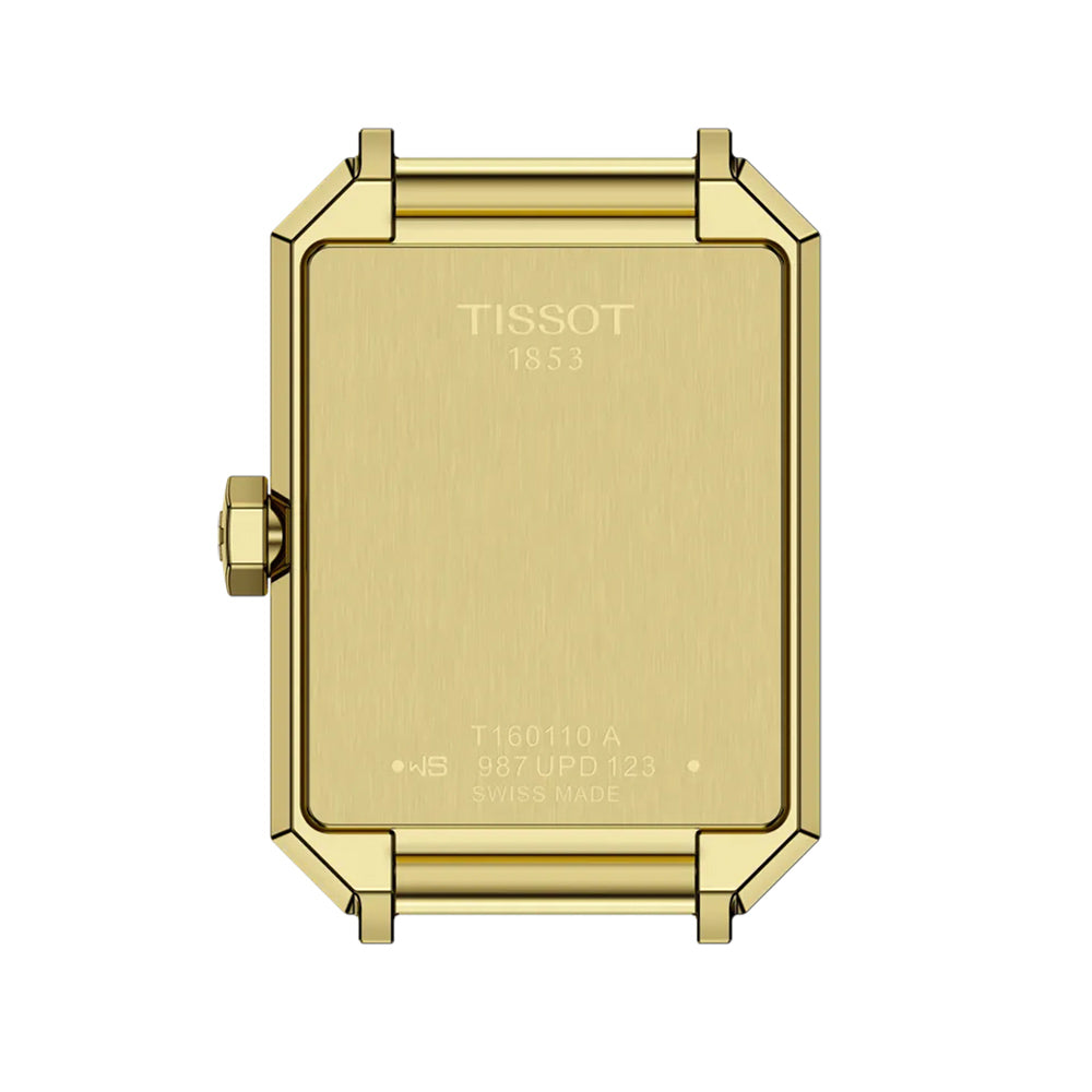 Tissot SRV 30mm Black MOP Dial Yellow Gold PVD Steel Ladies Quartz Watch T1601103612600