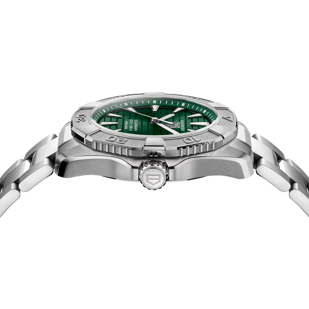 TAG Heuer Aquaracer Professional 200 Solargraph Green Dial 40mm Quartz Gents Watch WBP1118.BA0047