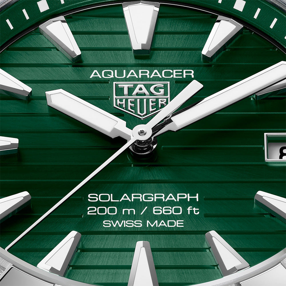 TAG Heuer Aquaracer Professional 200 Solargraph Green Dial 40mm Quartz Gents Watch WBP1118.BA0047