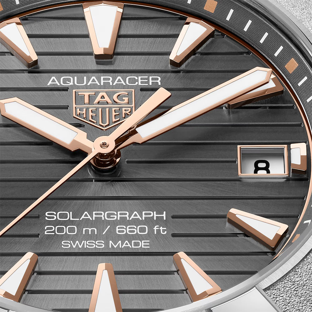 TAG Heuer Aquaracer Professional 200 Solargraph Grey Dial 40mm Titanium Quartz Watch WBP1190.BZ0003