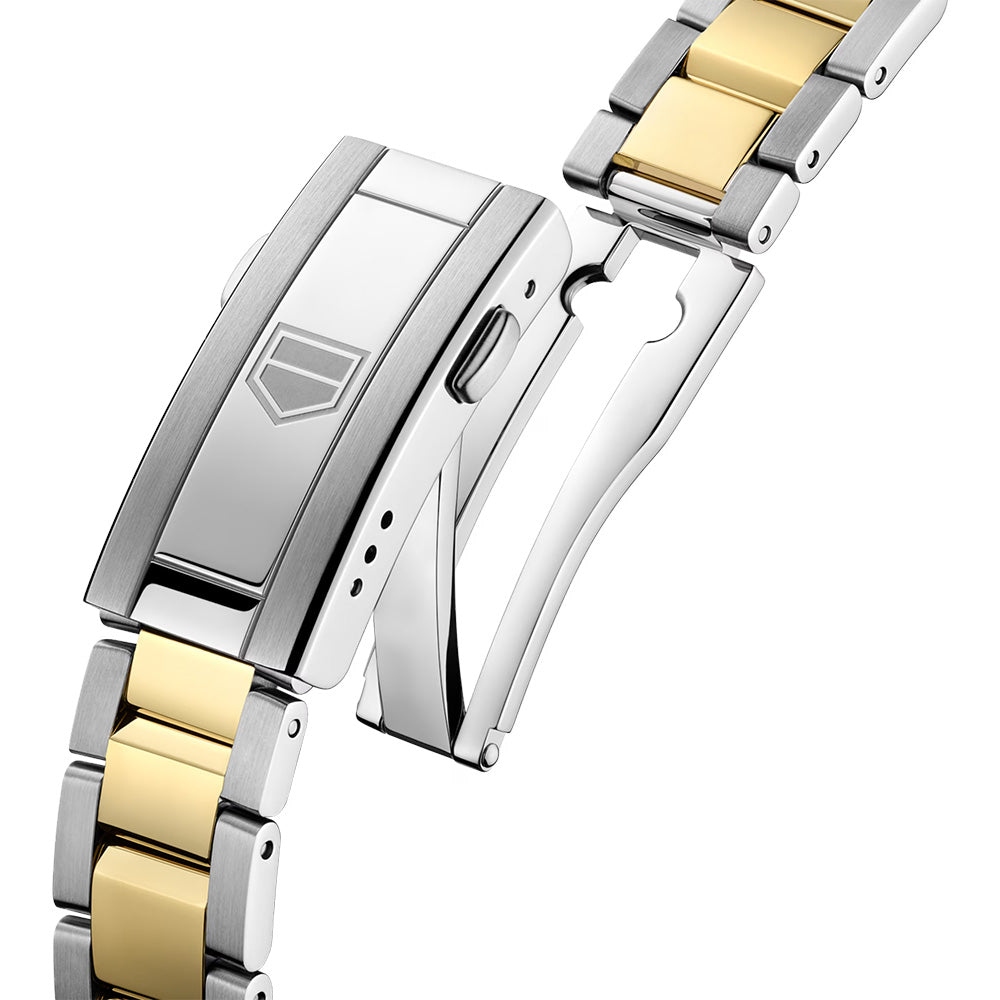 TAG Heuer Aquaracer Professional 200 Solargraph 34mm MOP Diamond Dot Dial 18ct Gold & Steel Quartz Ladies Watch WBP1326.BB0004