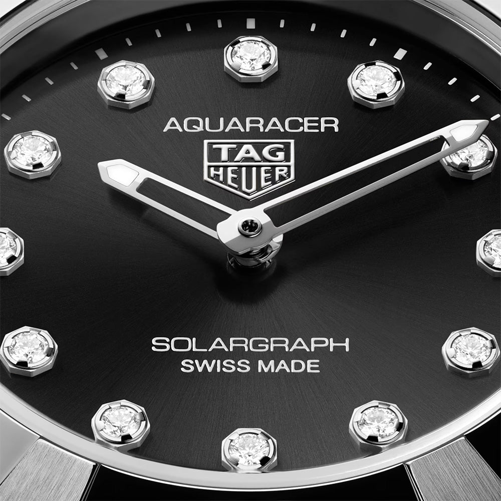 TAG Heuer Aquaracer Professional 100 Solargraph Black Diamond Dot Dial 28mm Quartz Ladies Watch WBP141G.BA0049
