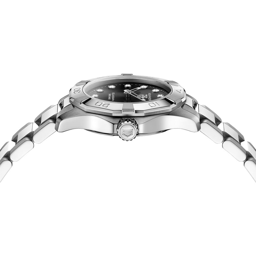 TAG Heuer Aquaracer Professional 100 Solargraph Black Diamond Dot Dial 28mm Quartz Ladies Watch WBP141G.BA0049
