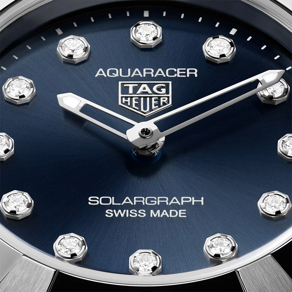 TAG Heuer Aquaracer Professional 100 Solargraph Blue Diamond Dot Dial 28mm Quartz Ladies Watch WBP141E.BA0049