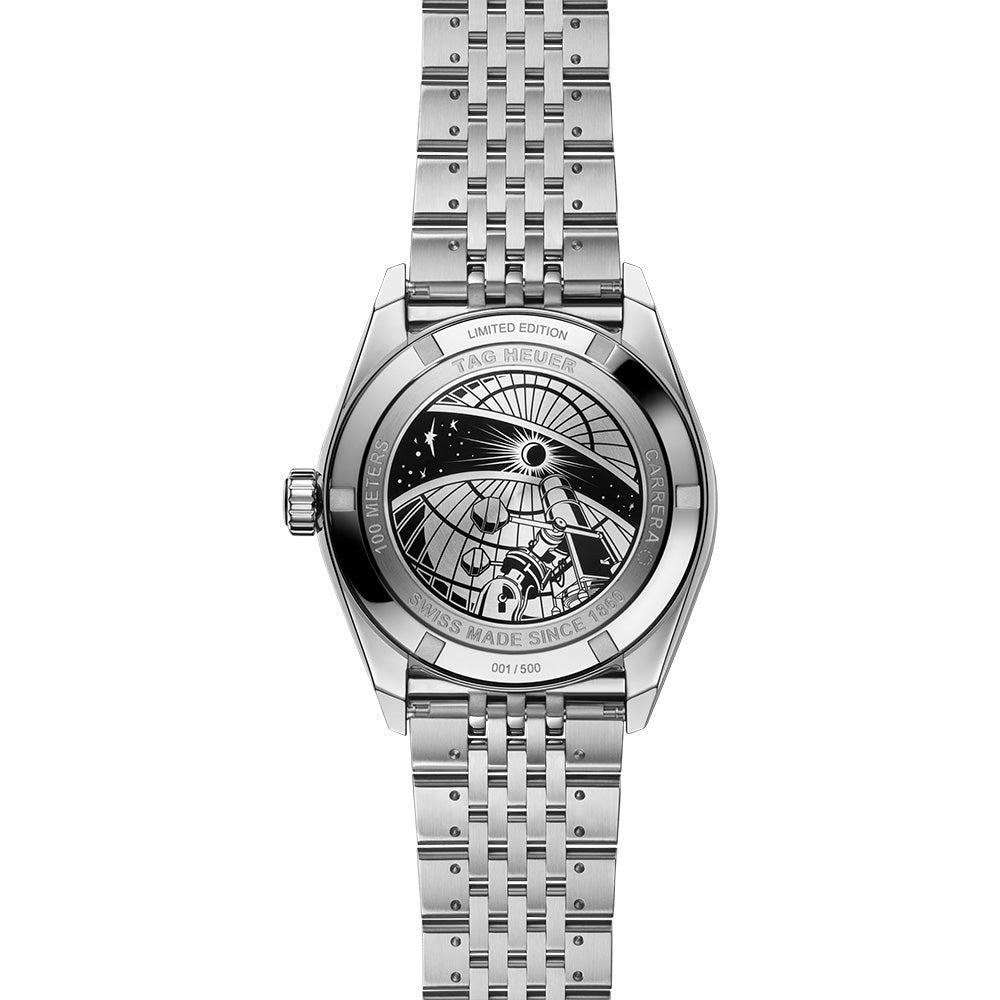 TAG Heuer Carrera Astronomer 39mm Silver Dial Steel and 18ct Rose Gold Moonphase Automatic Watch WBX2111.BD0002