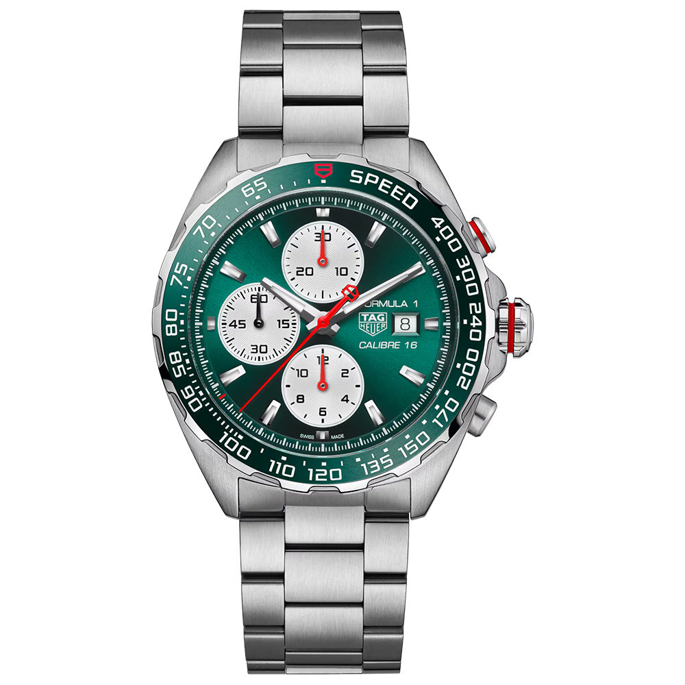 TAG Heuer Formula 1 Chronograph Goodwood Festival Limited Edition 44mm Green Dial Automatic Watch CAZ201K.BA0876