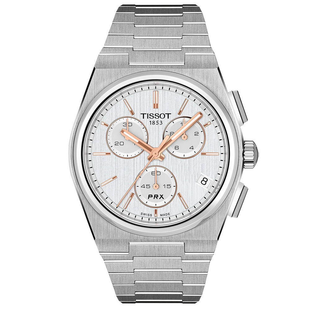 Tissot PRX 41mm Silver Dial Quartz Chronograph Gents Watch T1374171103100