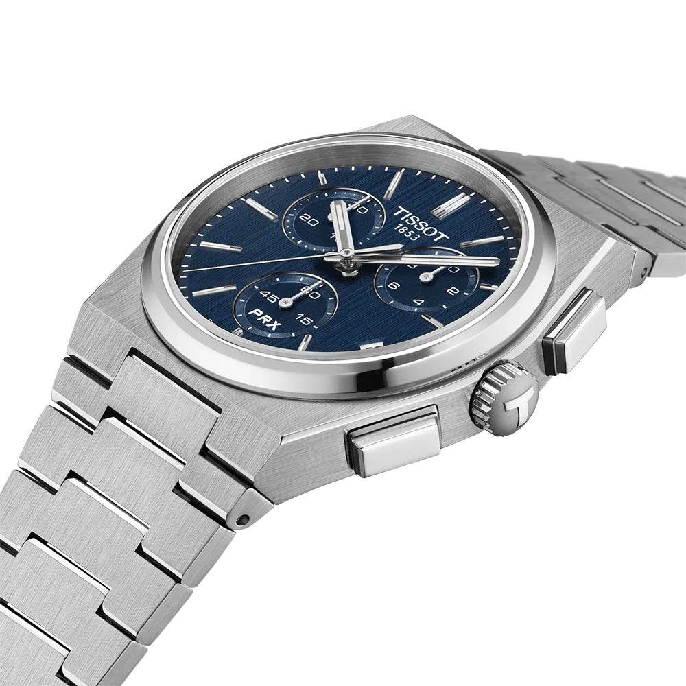 Tissot PRX 41mm Blue Dial Quartz Chronograph Gents Watch T1374171104100