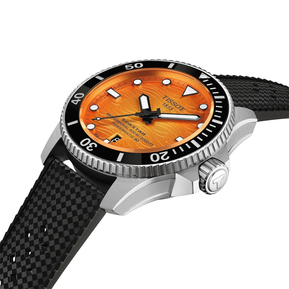 Tissot Seastar 2000 Powermatic 80 Orange Dial 44mm Automatic Gents Watch T1209071728100