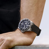 tudor pelagos 39 39mm black dial titanium on black rubber strap automatic watch lifestyle image