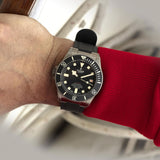 tudor pelagos lhd 42mm black dial automatic titanium on rubber strap watch lifestyle image