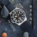 tudor pelagos lhd 42mm black dial automatic titanium on rubber strap watch lifestyle image
