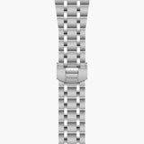 tudor royal 41mm black diamond dot dial steel on steel bracelet automatic watch showing folding clasp