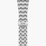 tudor royal 41mm black diamond dot dial steel on steel bracelet automatic watch showing steel bracelet with folding clasp