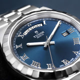tudor royal 41mm blue dial steel on steel bracelet automatic watch lifestyle image
