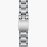 tudor black bay 58 39mm blue dial steel on steel bracelet automatic watch showing folding clasp