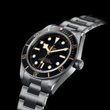 tudor black bay 58 39mm black dial steel on steel bracelet automatic watch