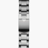 tudor black bay 41mm black dial automatic steel on steel bracelet watch front facing upright image
