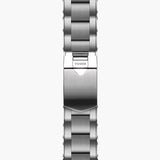 tudor black bay chrono 41mm black dial steel on steel bracelet automatic watch showing folding clasp