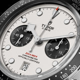 tudor black bay chrono 41mm opaline dial steel on steel bracelet automatic chronograph watch lifestyle image