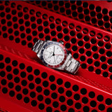 tudor black bay gmt 41mm opaline dial steel on steel bracelet automatic watch lifestyle image