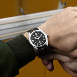 tudor ranger 39mm black dial steel on fabric strap automatic watch lifestyle image