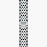 tudor 1926 39mm silver diamond dot dial automatic rose gold and steel on rose gold and steel bracelet watch showing folding clasp