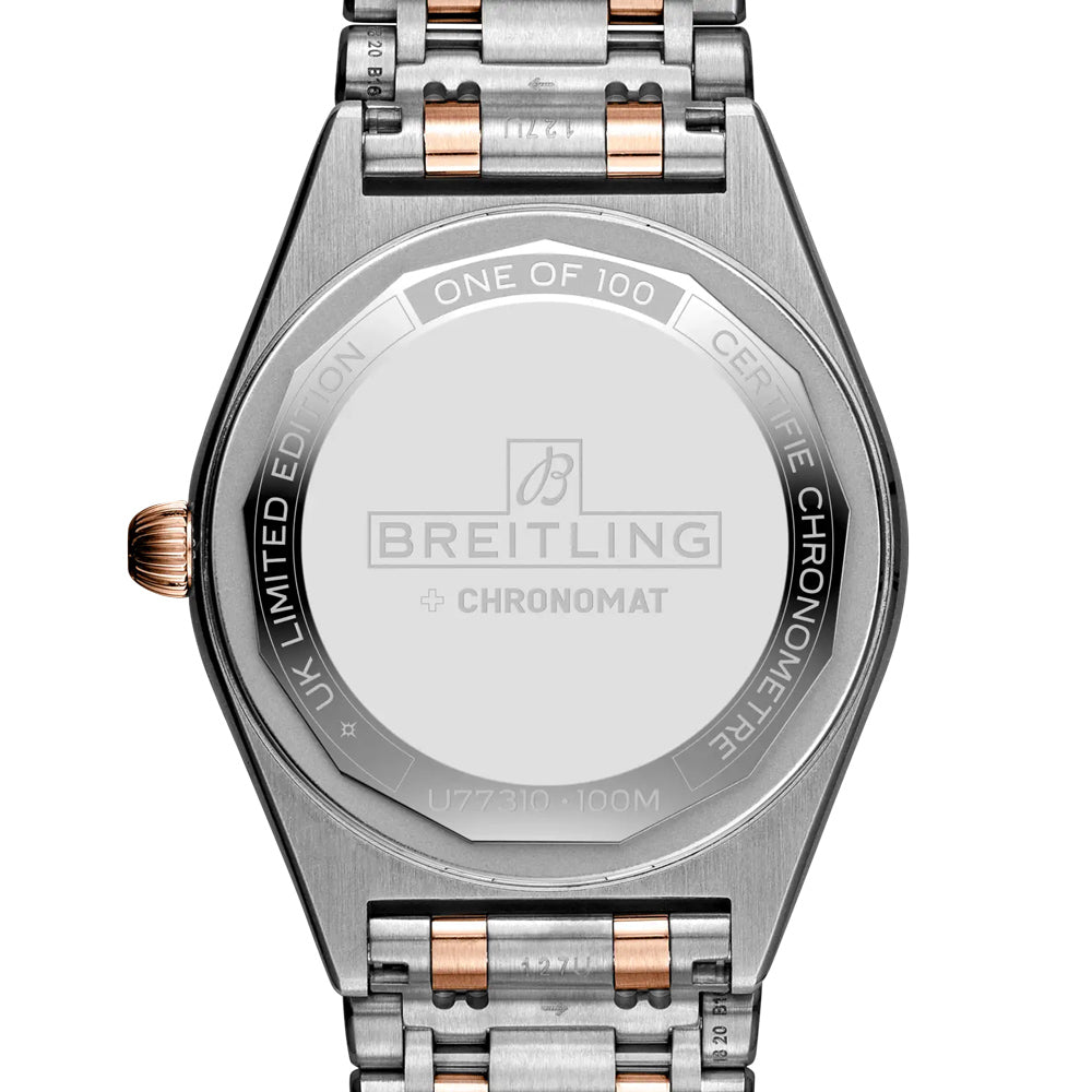 Breitling Chronomat 32 Limited Edition Black MOP Dial 18ct Red Gold & Steel Diamond Ladies Quartz Watch U773102A1B1U1