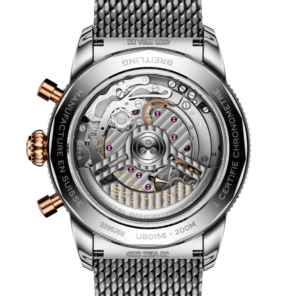 Breitling Superocean Heritage B01 Chronograph 42mm Black Dial Steel & 18ct Rose Gold Automatic Gents Watch UB0156H11B1A1