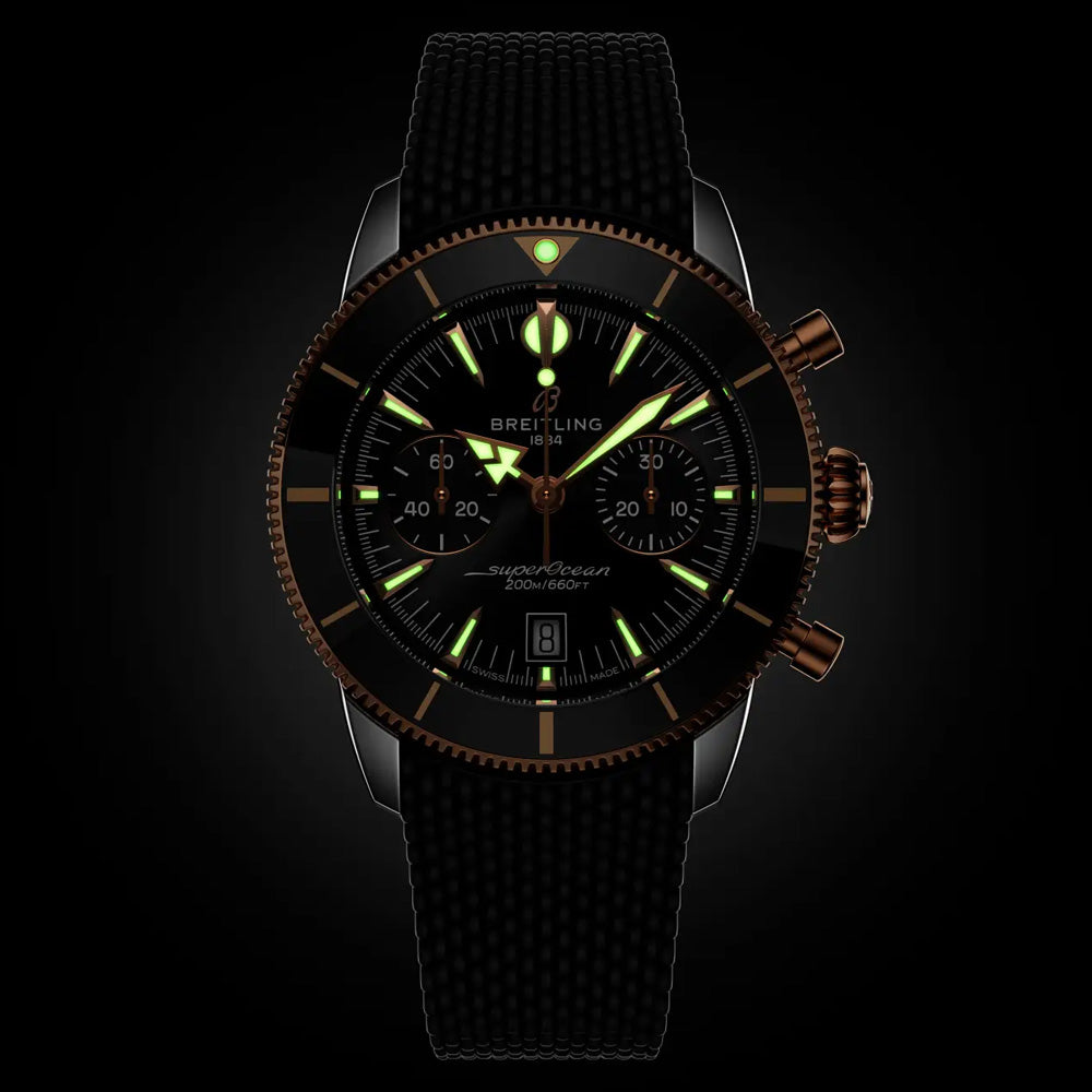 Breitling Superocean Heritage B01 Chronograph 42mm Black Dial Steel & 18ct Rose Gold Automatic Gents Watch UB0156H11B1S1