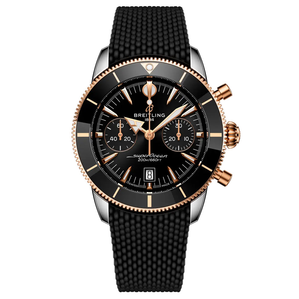 Breitling Superocean Heritage B01 Chronograph 42mm Black Dial Steel & 18ct Rose Gold Automatic Gents Watch UB0156H11B1S1