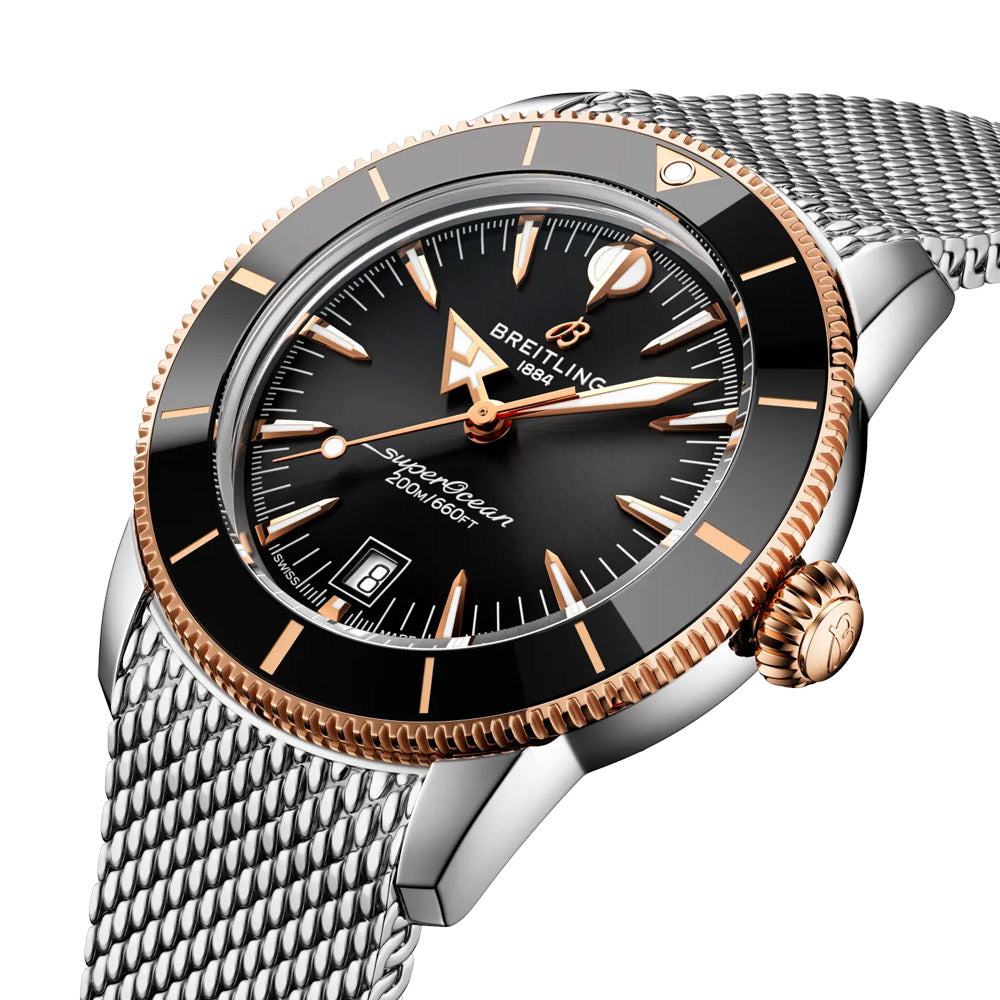 Breitling Superocean Heritage B31 42mm Black Dial Steel & 18ct Rose Gold Automatic Gents Watch UB3111241B1A1