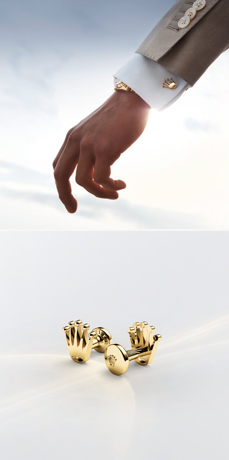 Rolex accessories Crown cufflinks A symbol to have on hand portrait image