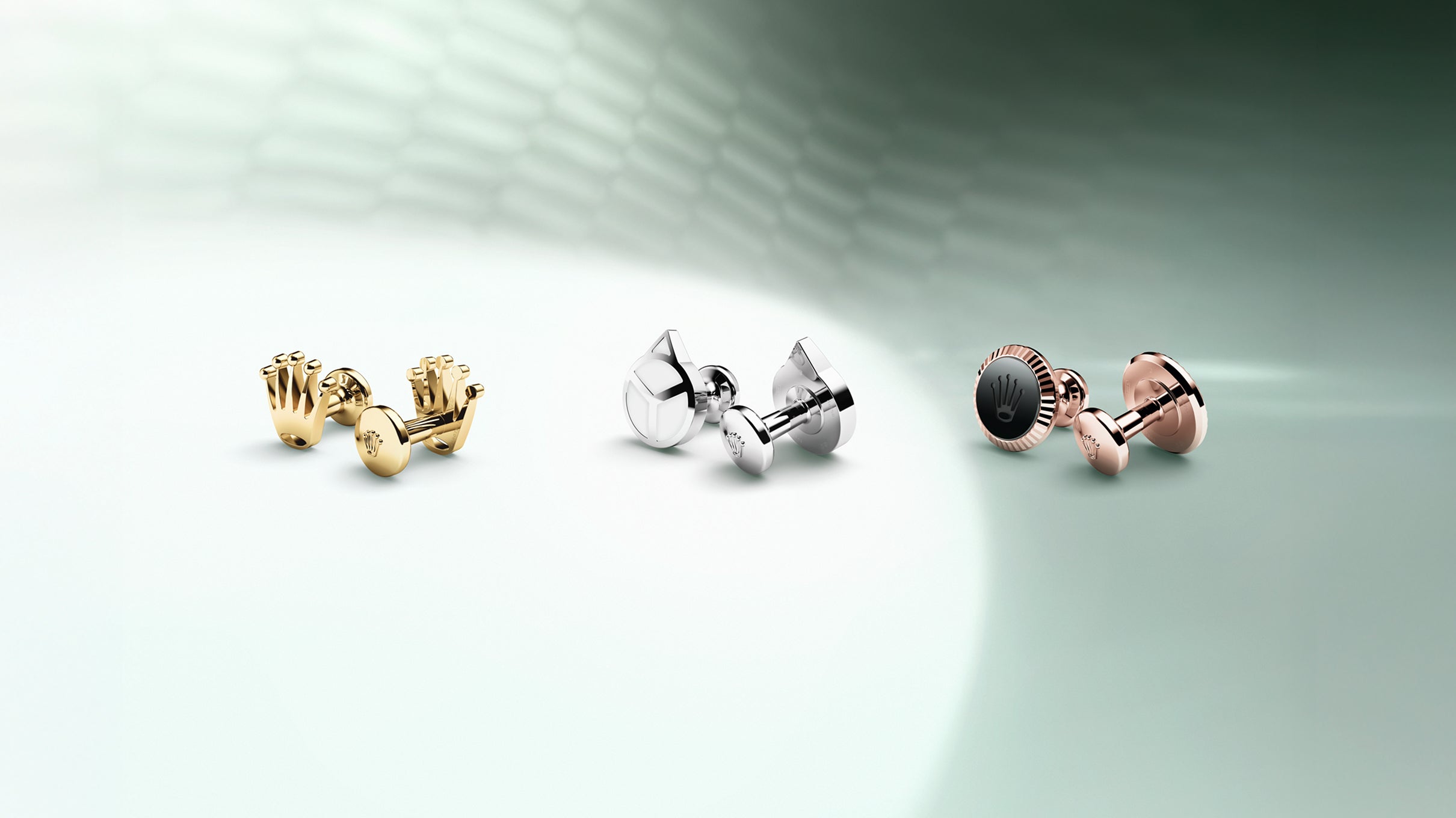 Rolex accessories showing three cufflinks landscape image
