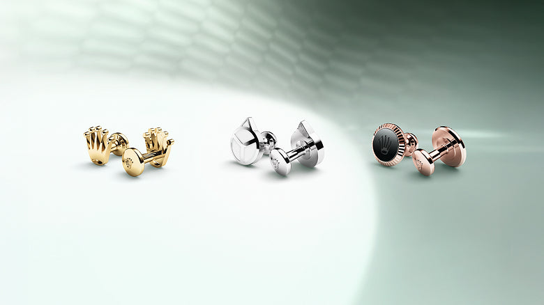 Rolex accessories showing three cufflinks portrait image