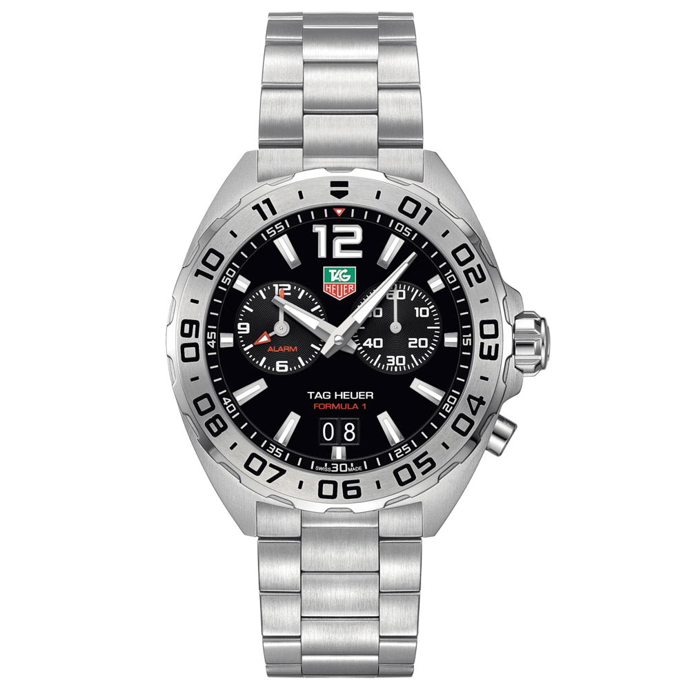 tag heuer formula 1 41mm black dial quartz watch front facing upright image
