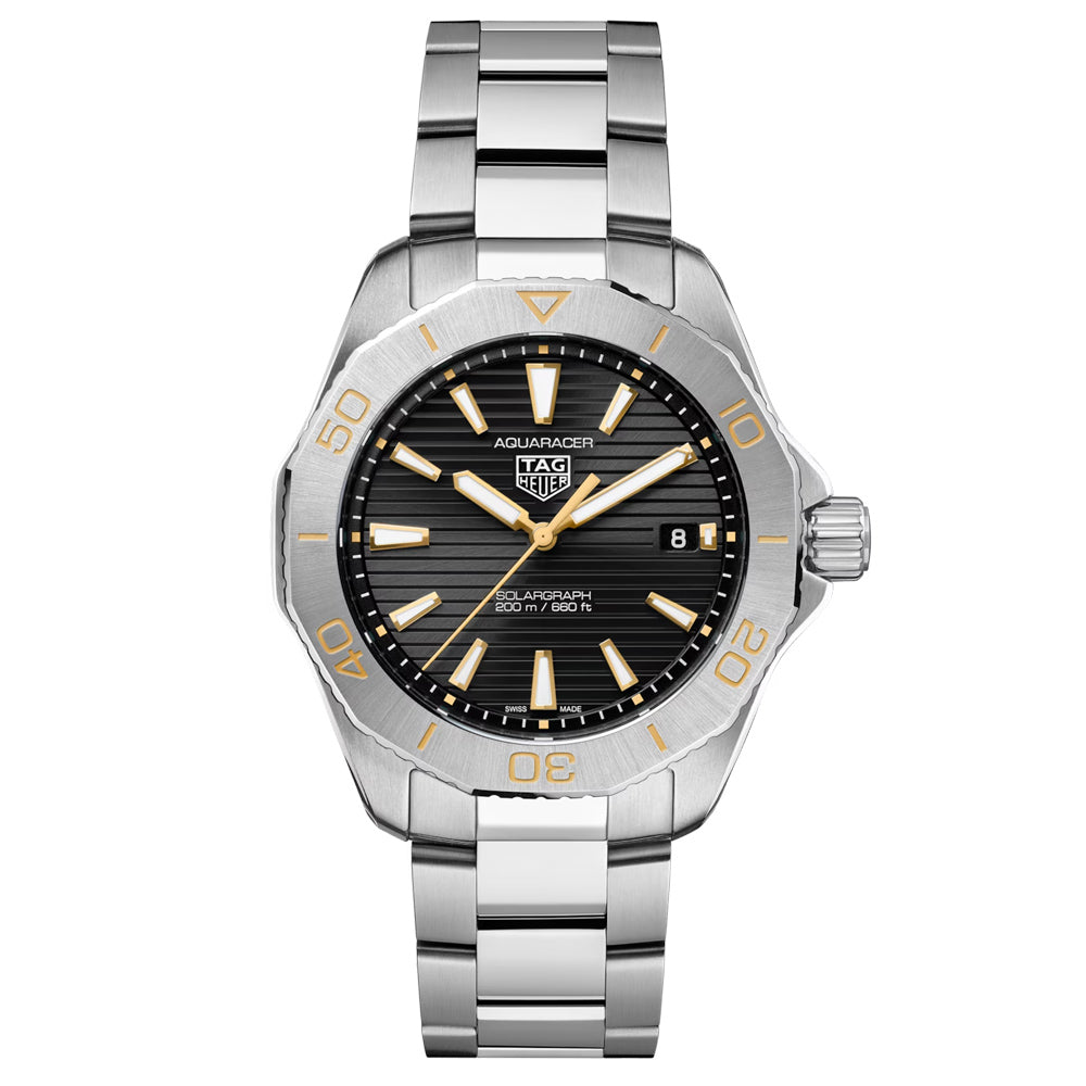 TAG Heuer Aquaracer Professional 200 Solargraph UK Limited 40mm Black Dial Quartz Gents Watch WBP1119.BA0000