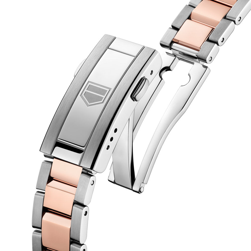 TAG Heuer Aquaracer Professional 200 Solargraph 34mm Black Diamond Dot Dial 18ct Rose Gold Plated Steel Quartz Ladies Watch WBP1324.BB0005