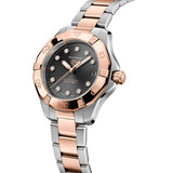 TAG Heuer Aquaracer Professional 200 Solargraph 34mm Black Diamond Dot Dial 18ct Rose Gold Plated Steel Quartz Ladies Watch WBP1324.BB0005