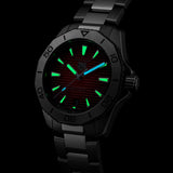 tag heuer aquaracer professional 200 red dial 40mm automatic gents watch in the dark shot